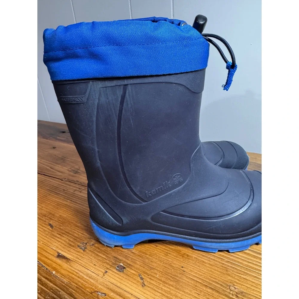 Kamik Snobuster 1 Kids Waterproof Snow Boots Size 6 Blue Gray Insulated